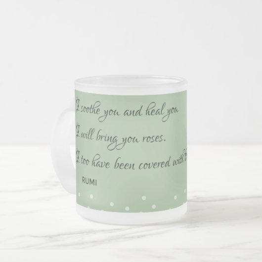 I Soothe and Heal: Rumi-geïnspireerde offerte ontw Matglas Koffiemok (Voorkant links)