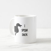 "I Speak Duck" Pekin Duck Silhouette Coffee Mok (Voorkant links)
