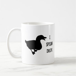 "I Speak Duck" Pekin Duck Silhouette Coffee Mok