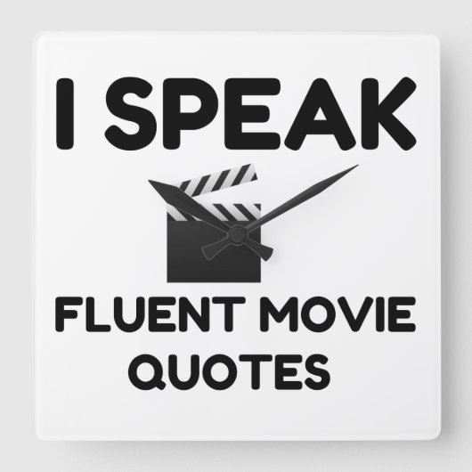 I Speak Fluent Movie Quotes Vierkante Klok (Voorkant)
