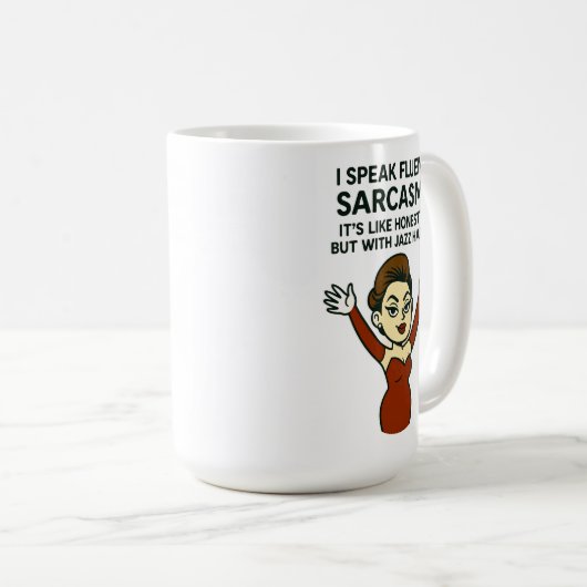 I Speak Fluent Sarcasm. Jazz Hands Mug Koffiemok (Voorkant rechts)