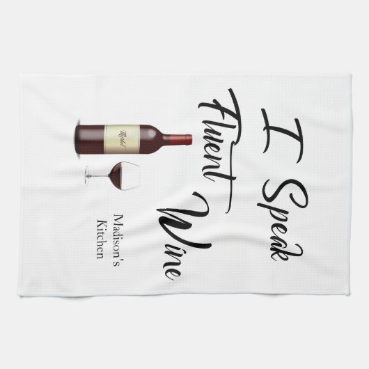 "I Speak Fluent Wine" Bar/ Theedoek (Horizontaal)