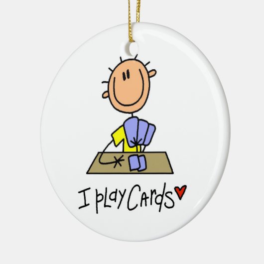 I Speel kaarten Keramisch Ornament (Links)