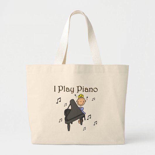 I Speel Piano Bag Grote Tote Bag (Voorkant)