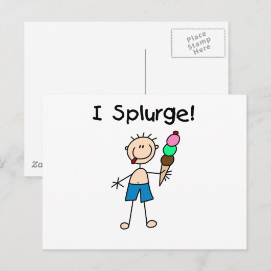 I Splurge Tshirts en Gifts Briefkaart (Voorkant / Achterkant)