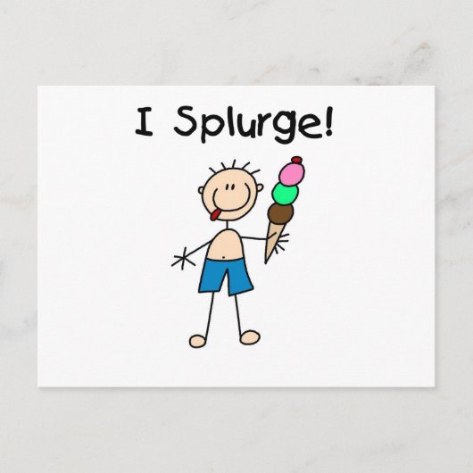 I Splurge Tshirts en Gifts Briefkaart (Voorkant)