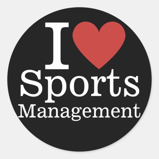 I ❤️ Sportmanagement voor studenten / Faculteit CU Ronde Sticker (Voorkant)