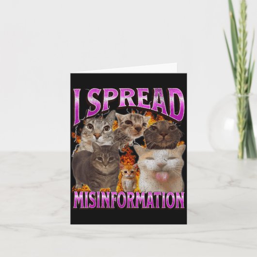 I Spread Misinformation Funny Cat Meme Bootleg Gra Kaart (Voorkant)