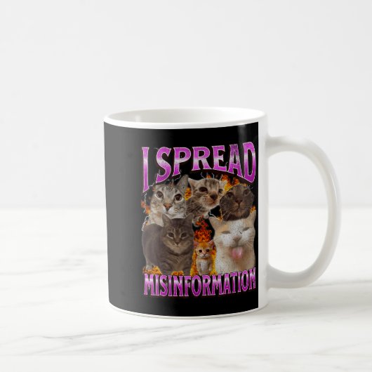 I Spread Misinformation Funny Cat Meme Bootleg Gra Koffiemok (Rechts)