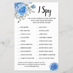 I Spy Blue Flowers Weddenschappen Reception Game C Flyer