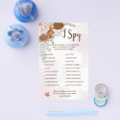I Spy Boho Autumn Wedding Reception Game Kaart (Enkel)