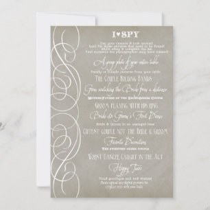 I Spy Heart Typographic Photo Reception Game Kaart