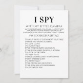 I SPY Huwelijksspel Minimalistische Receptie Douch Kaart (Voorkant)