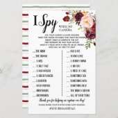 I Spy Marsala Flowers Weddenschappen Reception Gam (Voorkant / Achterkant)