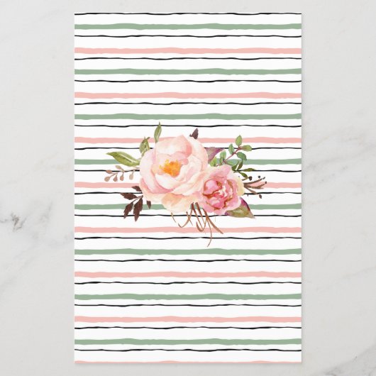 I Spy Weddenschap Reception Pink Flowers Game Kaar Flyer (Achterkant)