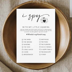 I Spy Wedding Game voor Receptie Photo Hunt Game Programmakaart