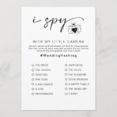 I Spy Wedding Game voor Receptie Photo Hunt Game Programmakaart (Voorkant)