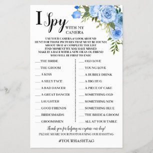 I Spy Wedding Reception Blue Flowers Game Kaart