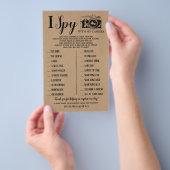 I Spy Wedding Reception Shower Rustic Game Kaart (Hand)