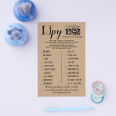 I Spy Wedding Reception Shower Rustic Game Kaart (Enkel)