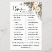 I Spy Winter Floral Wedding Reception Game Card Flyer (Voorkant)