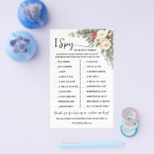 I Spy Winter Floral Wedding Reception Game Card Flyer (Enkel)