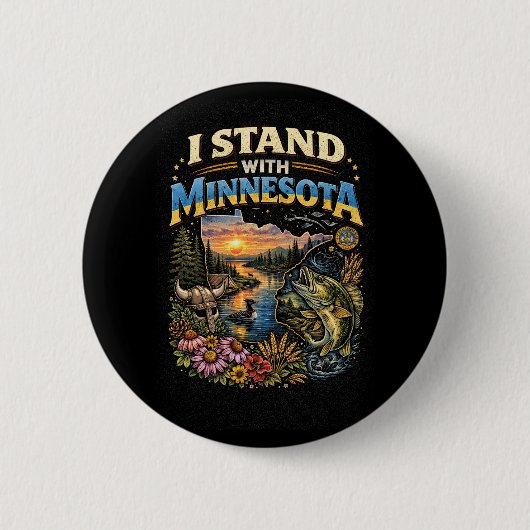 I Stand With Minnesota Ronde Button 5,7 Cm (Voorkant)