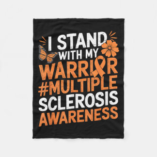 I Stand With My Warrior Multiple Sclerosis Awarene Fleece Deken