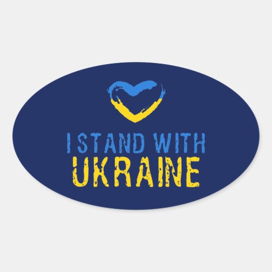 I Stand With Oekraïne Ovale Sticker (Voorkant)