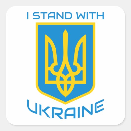 I Stand With Oekraïne Vierkante Sticker (Voorkant)