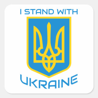 I Stand With Oekraïne Vierkante Sticker