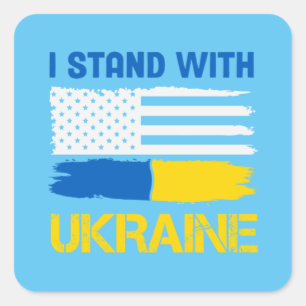 I Stand With Oekraïne Vierkante Sticker