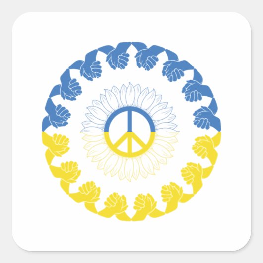 I Stand With Oekraïne Vierkante Sticker (Voorkant)