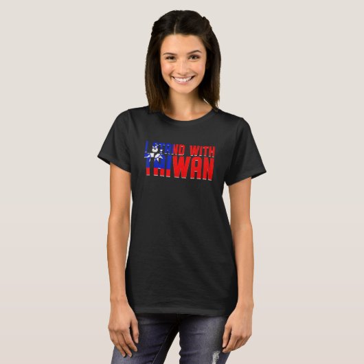 I Stand With Taiwan Retro Taiwanese Flag Support T T-shirt (Voorkant volledig)