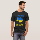 I Stand With Ukraine Flag Emblem Map Patriot T-shirt (Voorkant volledig)