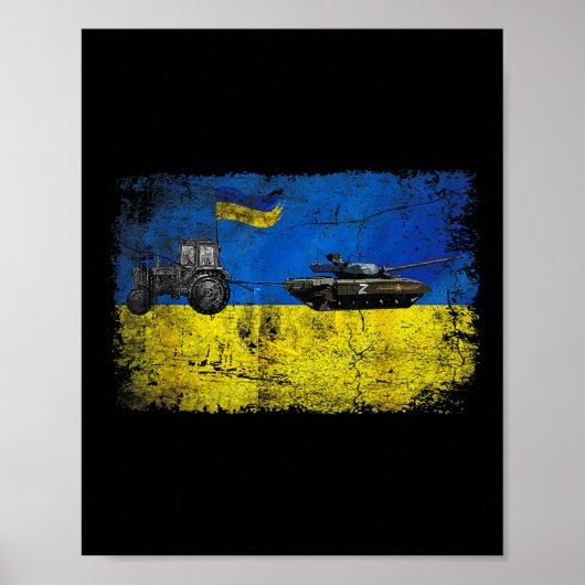 I Stand With Ukraine Funny Ukrainian Farmer Steals Poster (Voorkant)