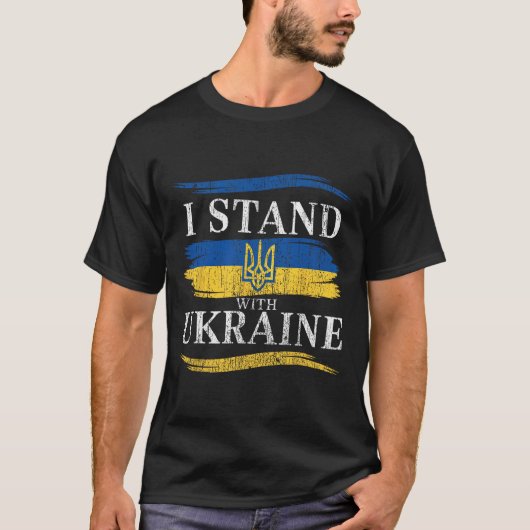 I Stand With Ukraine Patriotic Ukrainian Support F T-shirt (Voorkant)