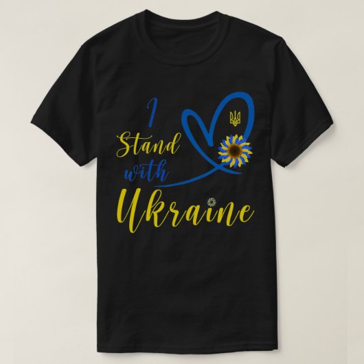 I Stand With Ukraine shirt Heart Sunflower Flag Sy (Design voorkant)