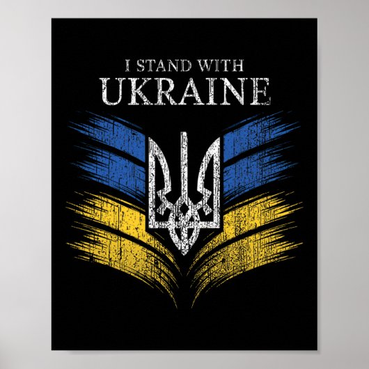 I Stand With Ukraine Show Support With This Ukrain Poster (Voorkant)