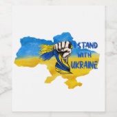 I stand with Ukraine slogan   Wijn Etiket (Enkel label)
