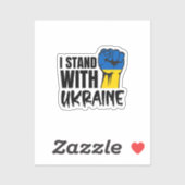 I Stand With Ukraine | Solidarity | Ukraine Flag Sticker (Vel)