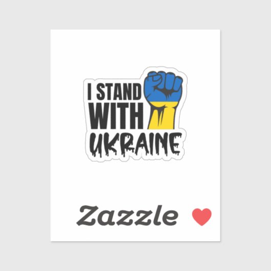 I Stand With Ukraine | Solidarity | Ukraine Flag Sticker (Vel)