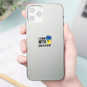 I Stand With Ukraine | Solidarity | Ukraine Flag Sticker (Telefoon)