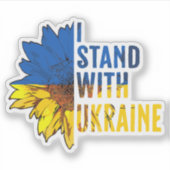 I stand with Ukraine. Sunflower a symbol of Peace. Sticker (Voorkant)