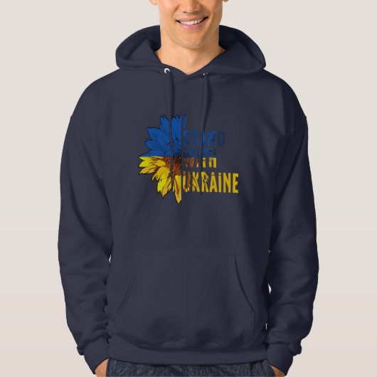 I stand with Ukraine. Sunflower symbol of Peace. Hoodie (Voorkant)