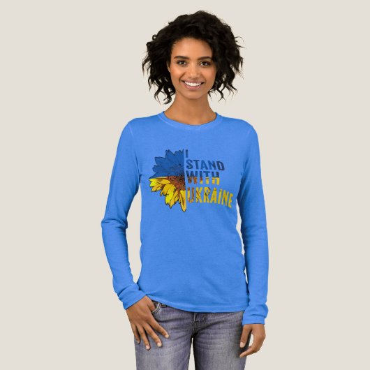 I stand with Ukraine. Sunflower symbol of Peace. Tri-Blend Shirt (Voorkant)