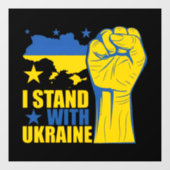 I stand with Ukraine. Support Ukraine. Raamsticker (Vel)