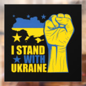 I stand with Ukraine. Support Ukraine. Raamsticker (Vel 2)