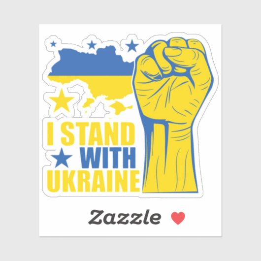 I stand with Ukraine. Support Ukraine. Sticker (Vel)
