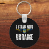 I Stand With Ukraine Support Ukraine Trident Ukrai Sleutelhanger (Voorkant)